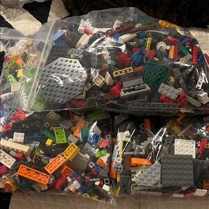 3 large bags vintage & newer Lego pieces space pirates